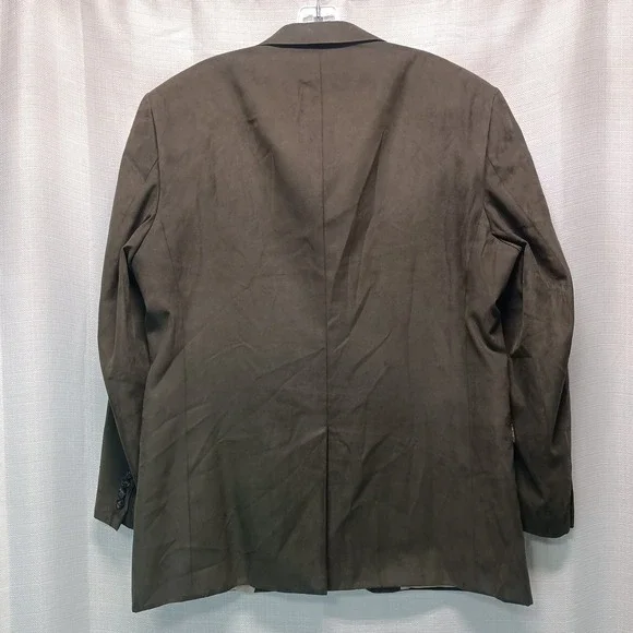Jos A Bank Green Micropoly Suede Solid Men's Size 42R Sport Coat Blazer Preppy